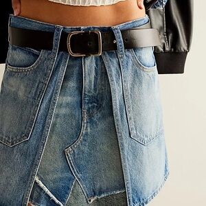 We The Free Denim Patchwork Skirt